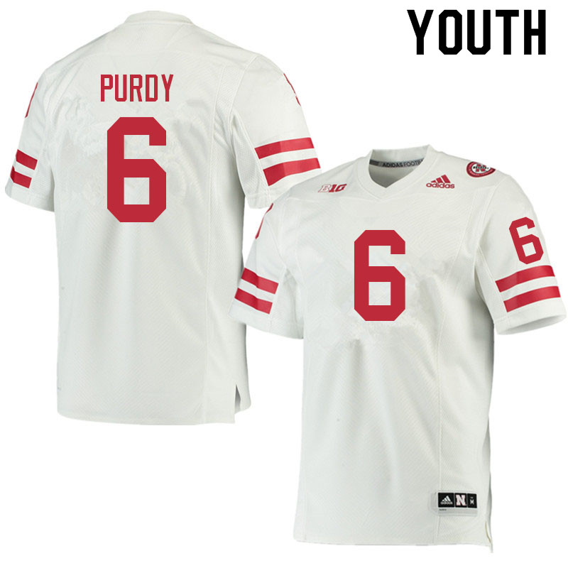 Youth #6 Chubba Purdy Nebraska Cornhuskers College Football Jerseys Sale-White